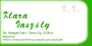 klara vaszily business card